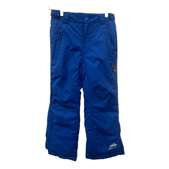 NWT Eddie Bauer Kids Snow Pants 7 / 8 Zippered Legs Reflective Logo - Picture 1 of 4
